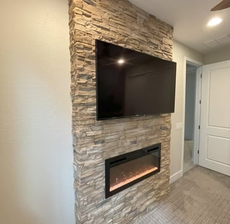 tv install and fireplace
