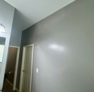 At Hand Heroes Handyman Service repaired drywall hole in ceiling and fresh paint to match