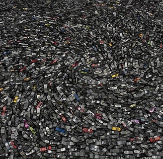 Chris Jordan "Intolerable beauty" des milliers de téléphone portable cassés accumulés