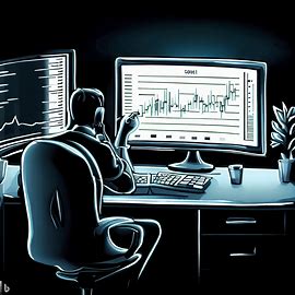 a man sitting at a desk with a computer monitor and a computer monitor