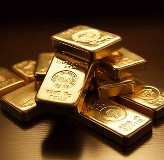 Gold Bar on black background 