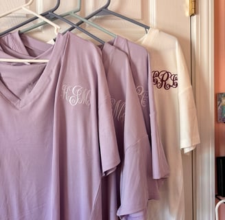 Bridal lounge pajamas with monogram