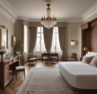 A luxurious interior space featuring plush red armchairs and sofas against a backdrop of a large glass ceiling, allowing natural light to illuminate the area. The furniture is placed around a reflective table surface, enhancing the opulent and grand ambiance. The decor includes elaborate golden patterns on red pillars.