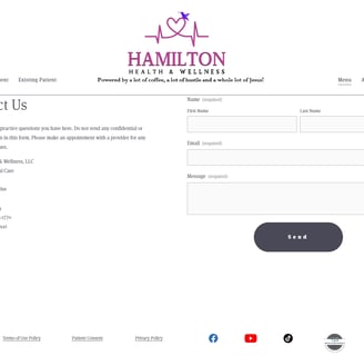 Hamilton Health's Old Contact Us Page