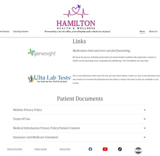 Hamilton Health's Old Links page