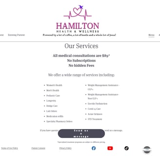 Hamilton Health's Old Services Page