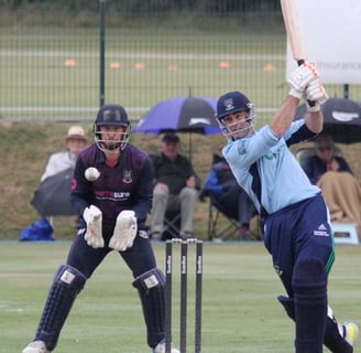 Marc Ellison batting, 2022 NCU Challenge Cup Final