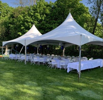 20x20 tent on a patio in el paso