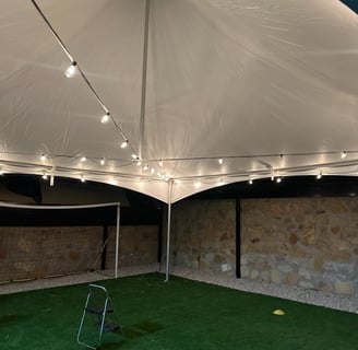Carpa decorada con luces el paso diamond events