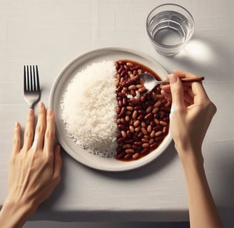 Receita de arroz com feijão simples