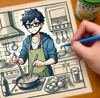 Desenho-pai-cozinheiro-mangá