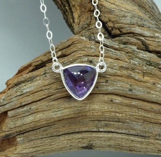 triangle amethyst necklace