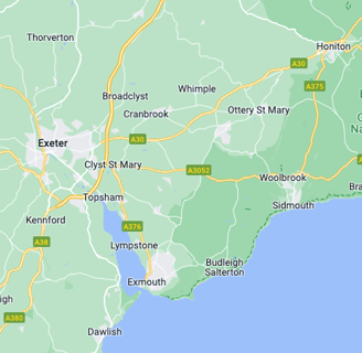 Map of East Devon