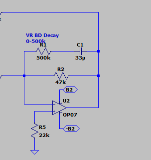 TR-808 LTSPICE Decay circuit.