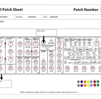 Editable Semi Modular Synth Patch Sheet Behringer K2