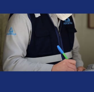 agente de seguridad con checklist en mano