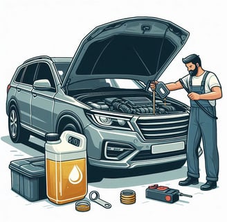 Mechanic checking car engine oil level with a dipstick