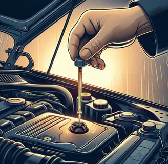 Person using a dipstick to check the car’s oil level and condition