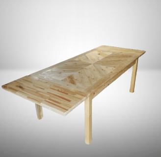 table en bois avec 2 rallonges