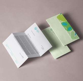 Light green envelope with zoo camouflage. 