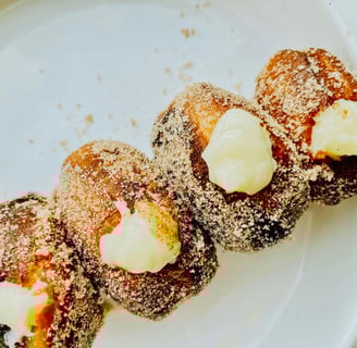 Cream melted donut best breakfast in the world