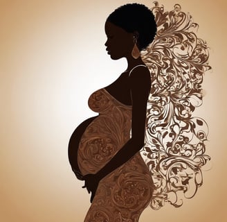 silhouette of pregnant woman