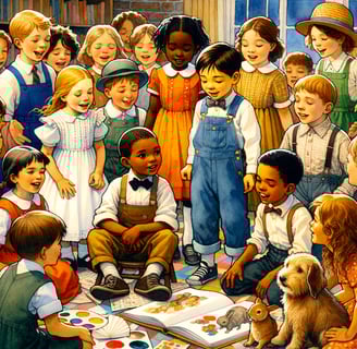 Multicultural group of children