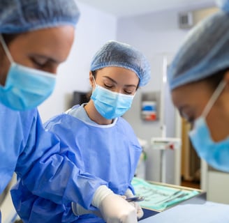 Medical team performing surgical operation