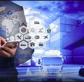 a man in a suit with all the trade management components