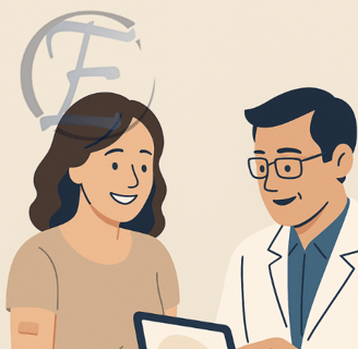 Paciente em pós-operatório de retirada de lesão estética recebe orientações médicas