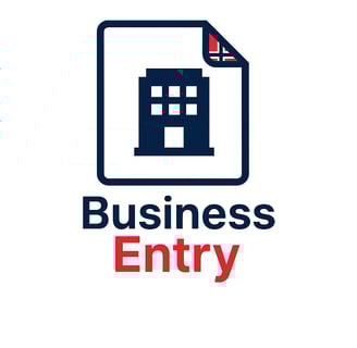 a business entry sign with a picture of a house