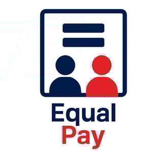 a person is shown in the image, with the words equal pay