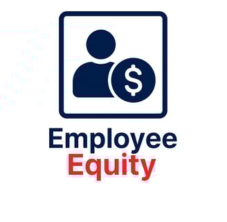 a man holding a dollar sign that says employee equity equity