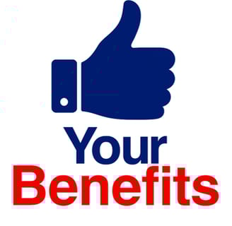 a thumbs up with the words your benefits