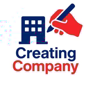 a person writing a letter to a company logo