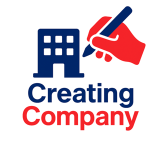 a person writing a letter to a company logo