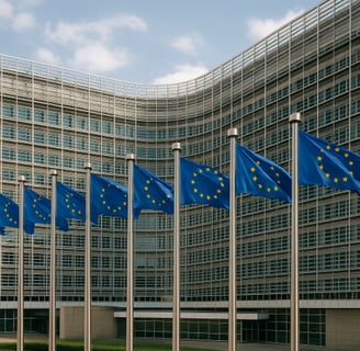 a building with flags and flags on it