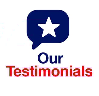 a star is shown in the background with the words our testimonals