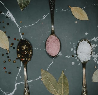 3 spoons of salt and pepper and bay leaves