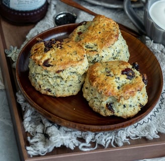plate of fruit scones made with whey