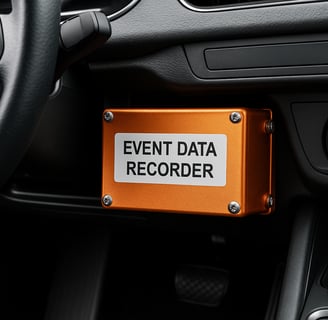 Imagen representativa de una caja negra EDR instalada en un coche moderno