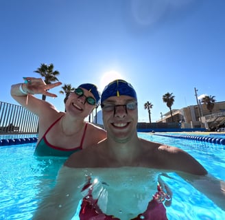 enduranceID witth Ignas and Dasha in the pool, endurance sports