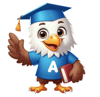 Aguila con libro bajo el brazo