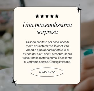 Testo recensione positiva di un cliente