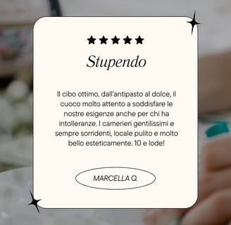 recensione positiva del ristorante