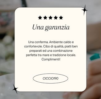 recensione positiva del ristorante