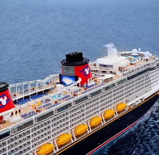 a cruise ship with a cruise ship in the water