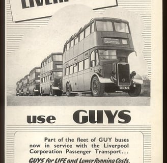 An advert from the 1940's of Guy Arab Buses.