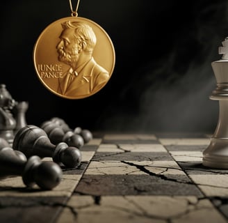 a gold medal medal on a chess board