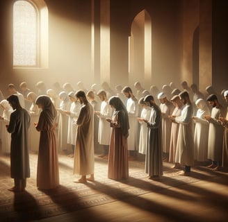 Christians praying in serene and peaceful setting, capturing a moment of prayer and spirituality.